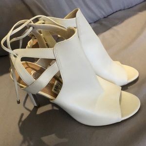 Women’s white strap high heels